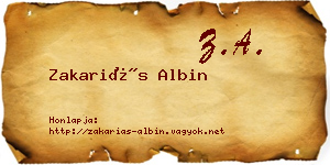 Zakariás Albin névjegykártya